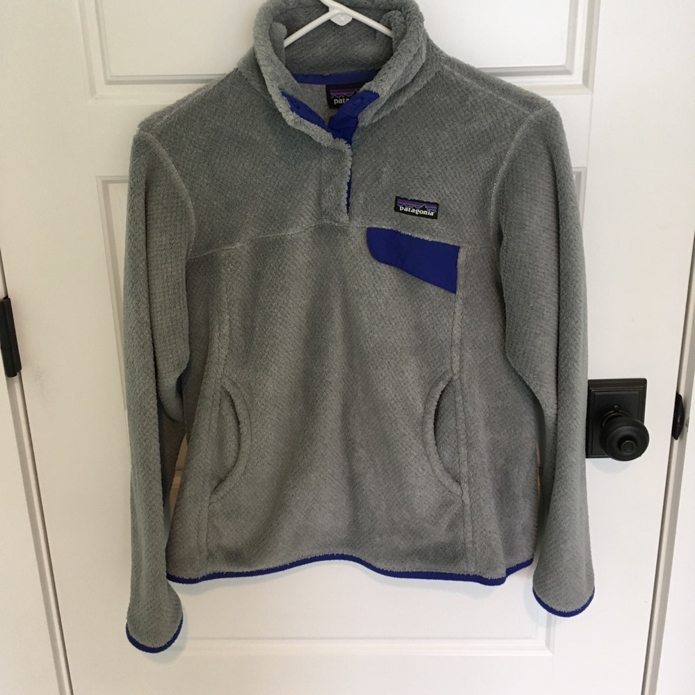 Grey and Royal Blue fuzzy Patagonia